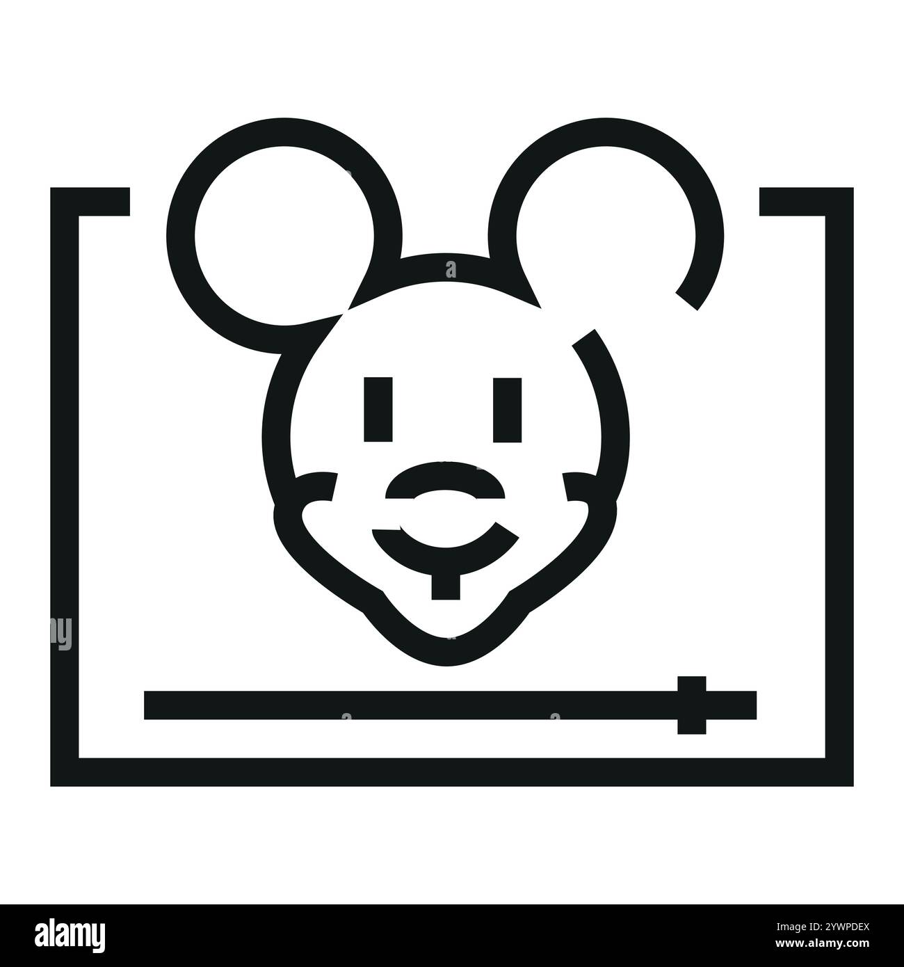 Icône noire de ligne de genre d'animation. Bouton isolé de vecteur. Contour modifiable. Illustration de Vecteur