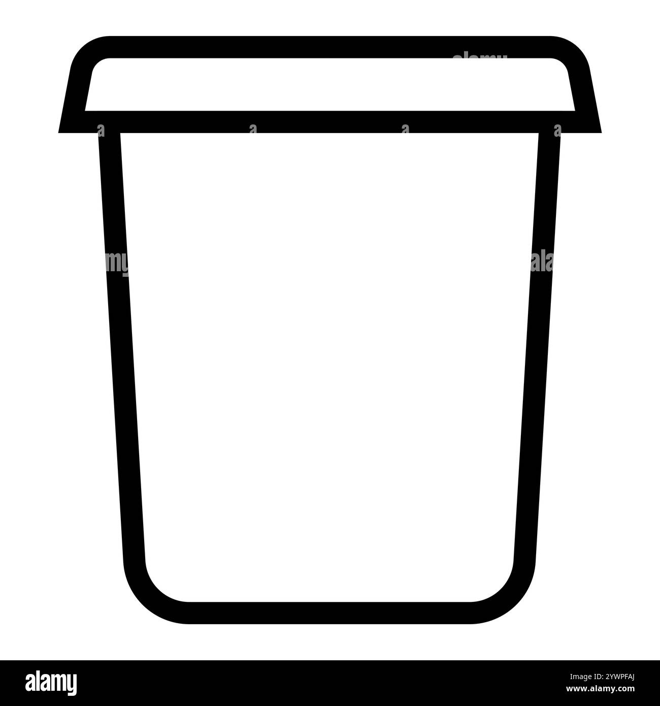 Icône noire de ligne de cuve en plastique. Bouton isolé de vecteur. Contour modifiable. Illustration de Vecteur