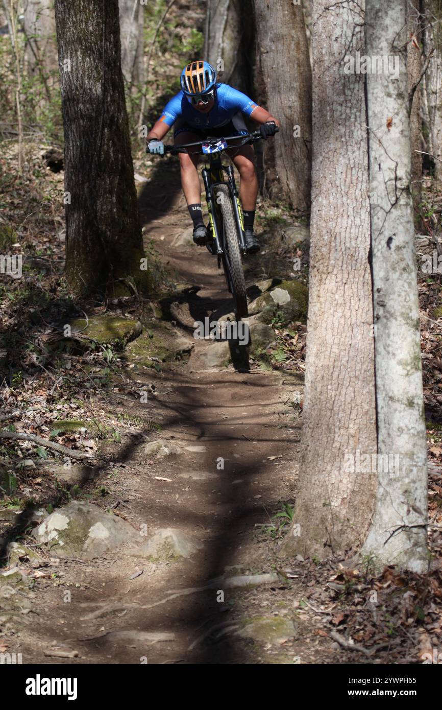 Tennessee National Mountain Bike Festival 2024 au Windrock Bike Park à Oliver Springs, Tennessee, États-Unis. Banque D'Images