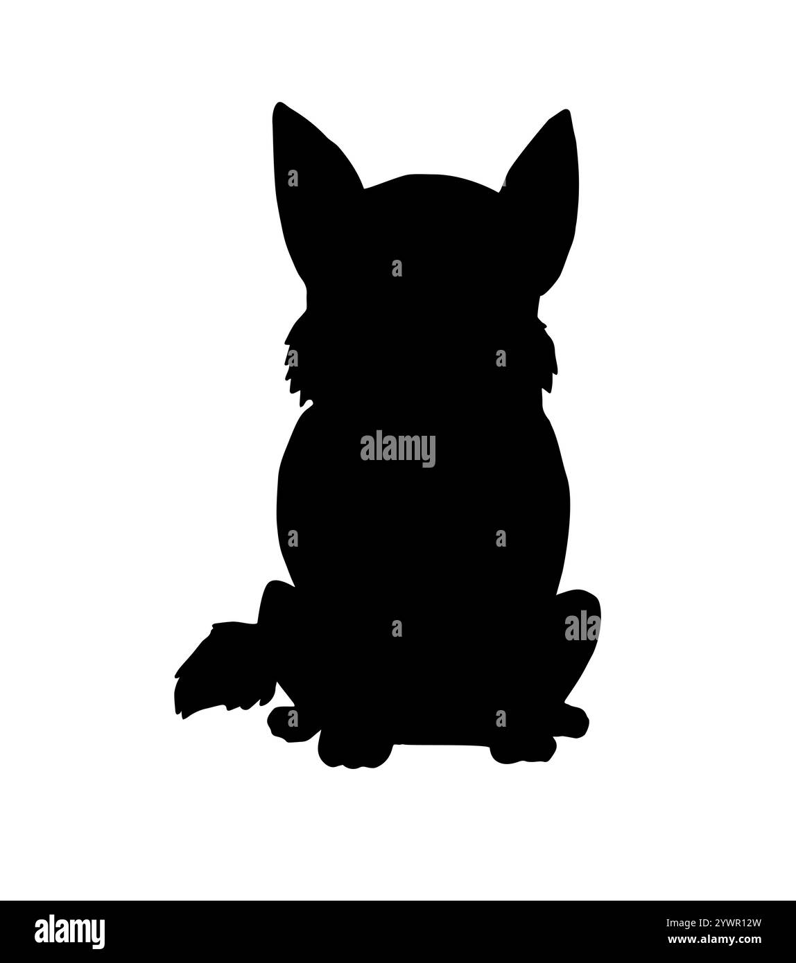 Silhouette de chien Corgi noir vecteur isolée sur fond blanc Illustration de Vecteur