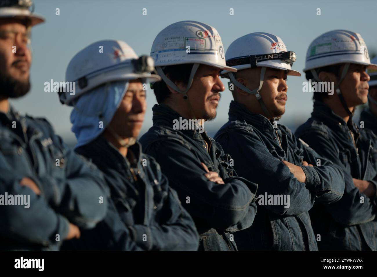 Worker at construction site Banque D'Images