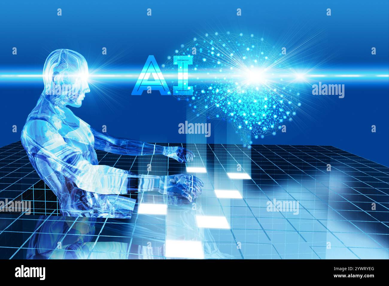 IA, intelligence artificielle, apprentissage profond, reconnaissance d'image, ville intelligente, 5G. Banque D'Images