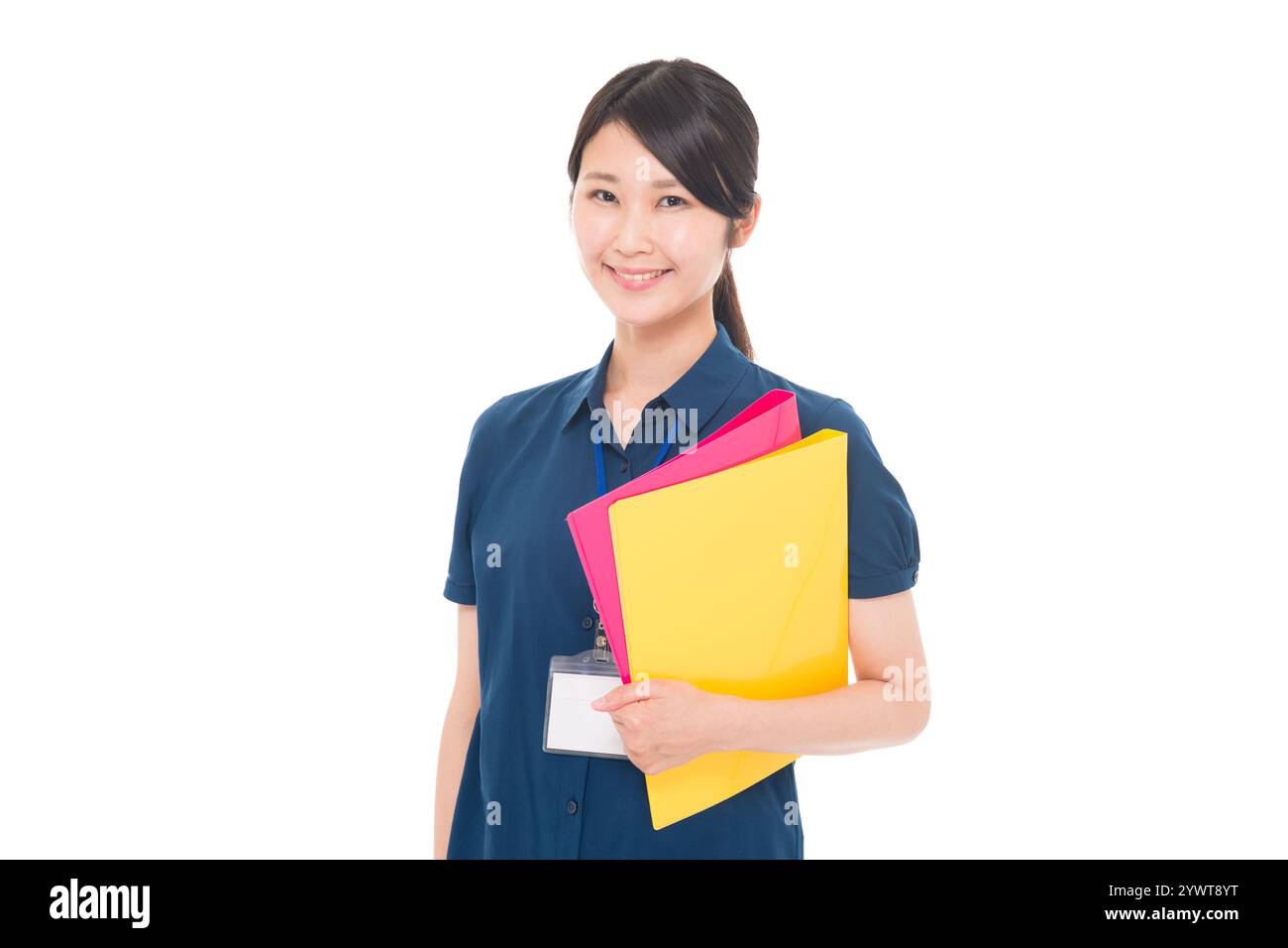 Femme japonaise avec plaque signalétique Banque D'Images