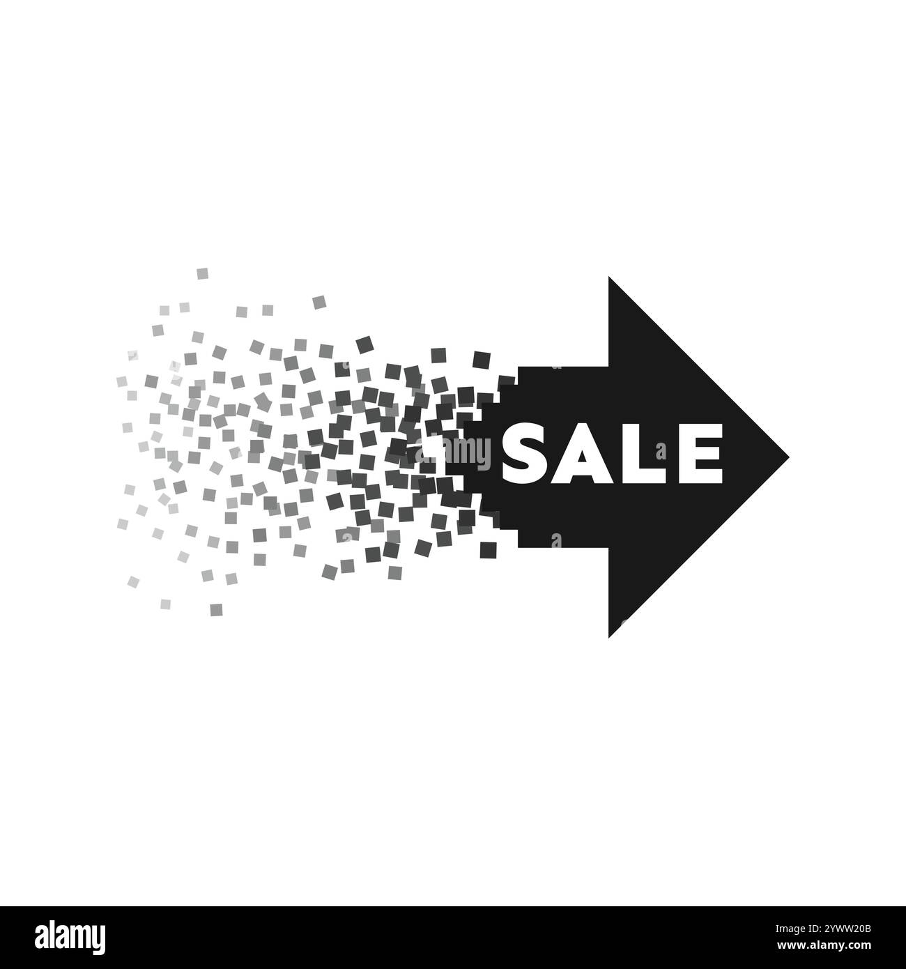 Explosion abstraite. Bannière flèche de vente noire. Illustration vectorielle Illustration de Vecteur