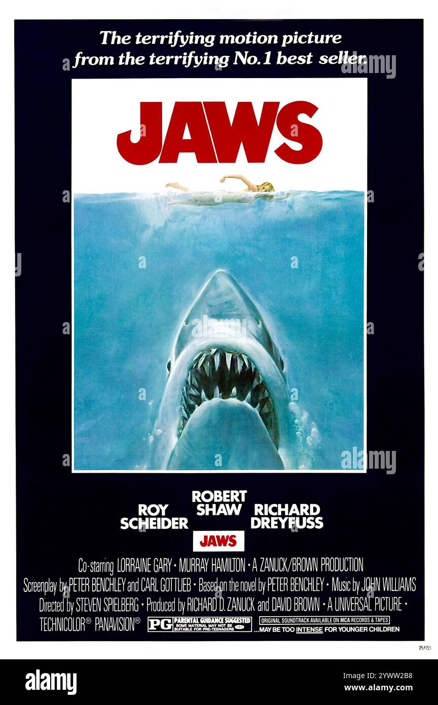 JAWS - réalisé par Steven Spielberg - 1975 Banque D'Images