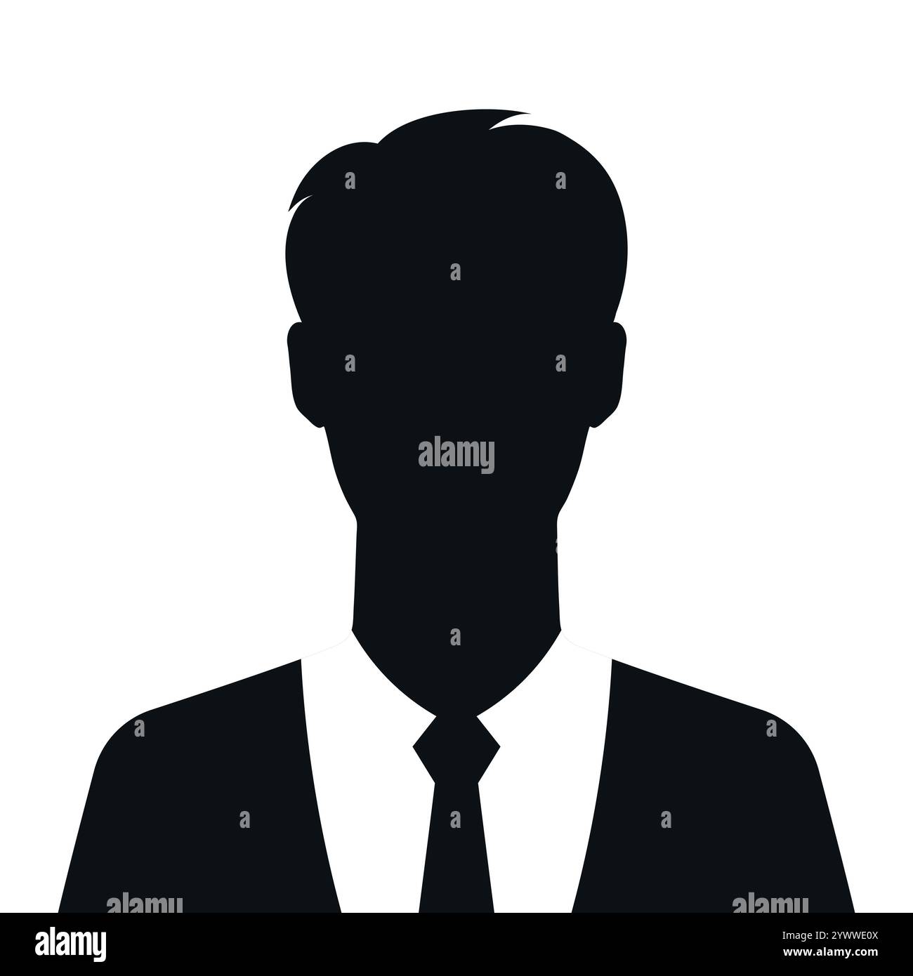 Silhouette d'un homme en costume et cravate. Emblème abstrait d'avatar masculin. Illustration vectorielle Illustration de Vecteur