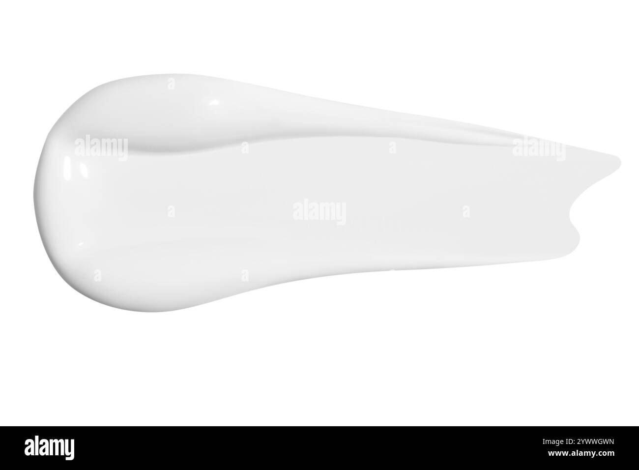 Frottis de crème blanche sur un fond vide. Produit de soin de la peau, texture lisse et douce. Banque D'Images