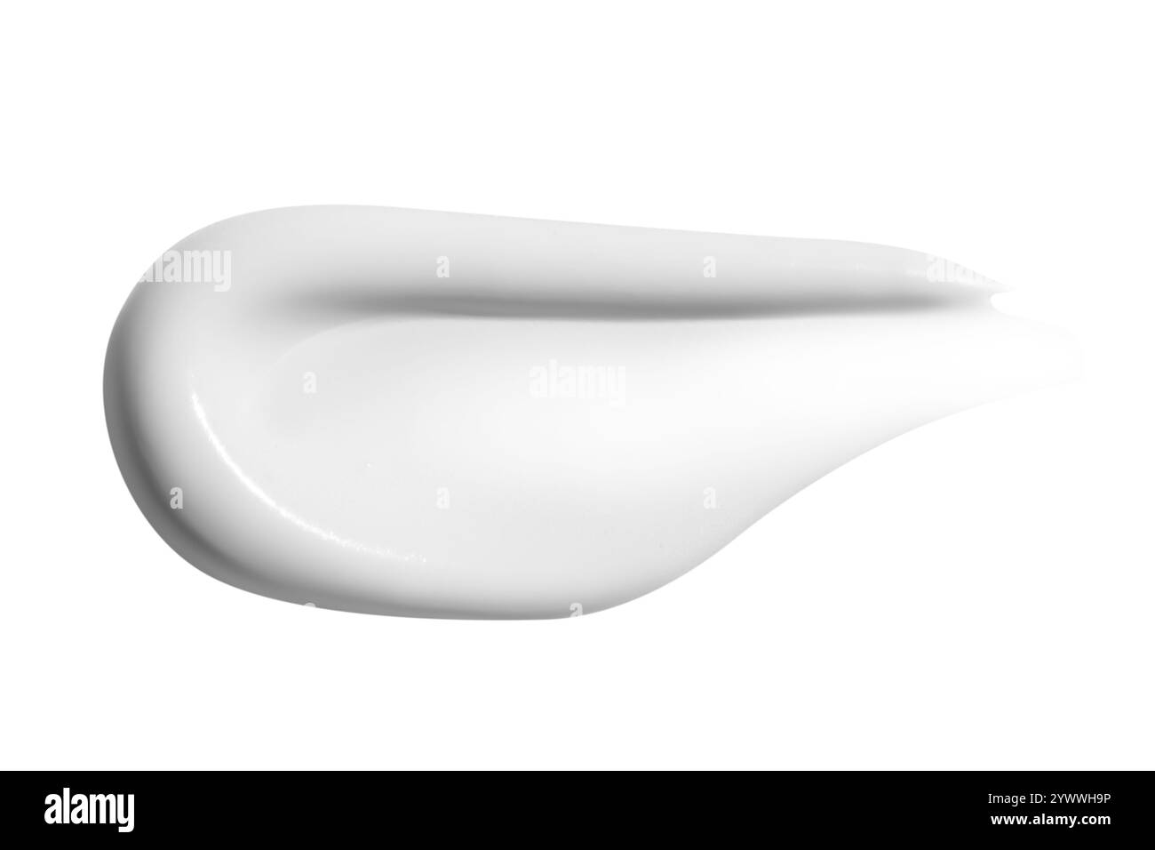 Frottis de crème blanche sur un fond vide. Produit de soin de la peau, texture lisse. Banque D'Images