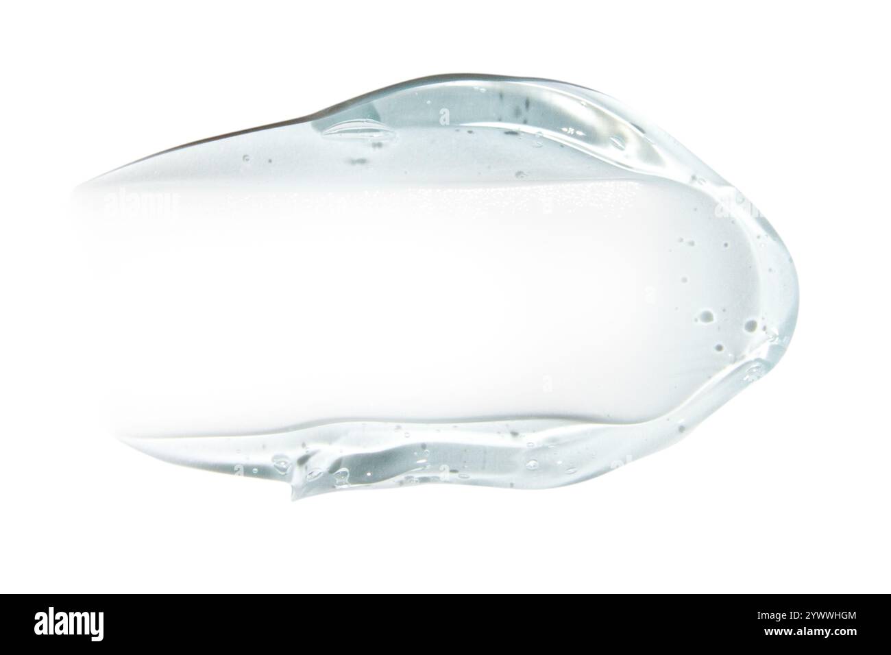 Frottis de gel bleu transparent sur un fond vide. Produit de soin de la peau, formule hydratante. Banque D'Images