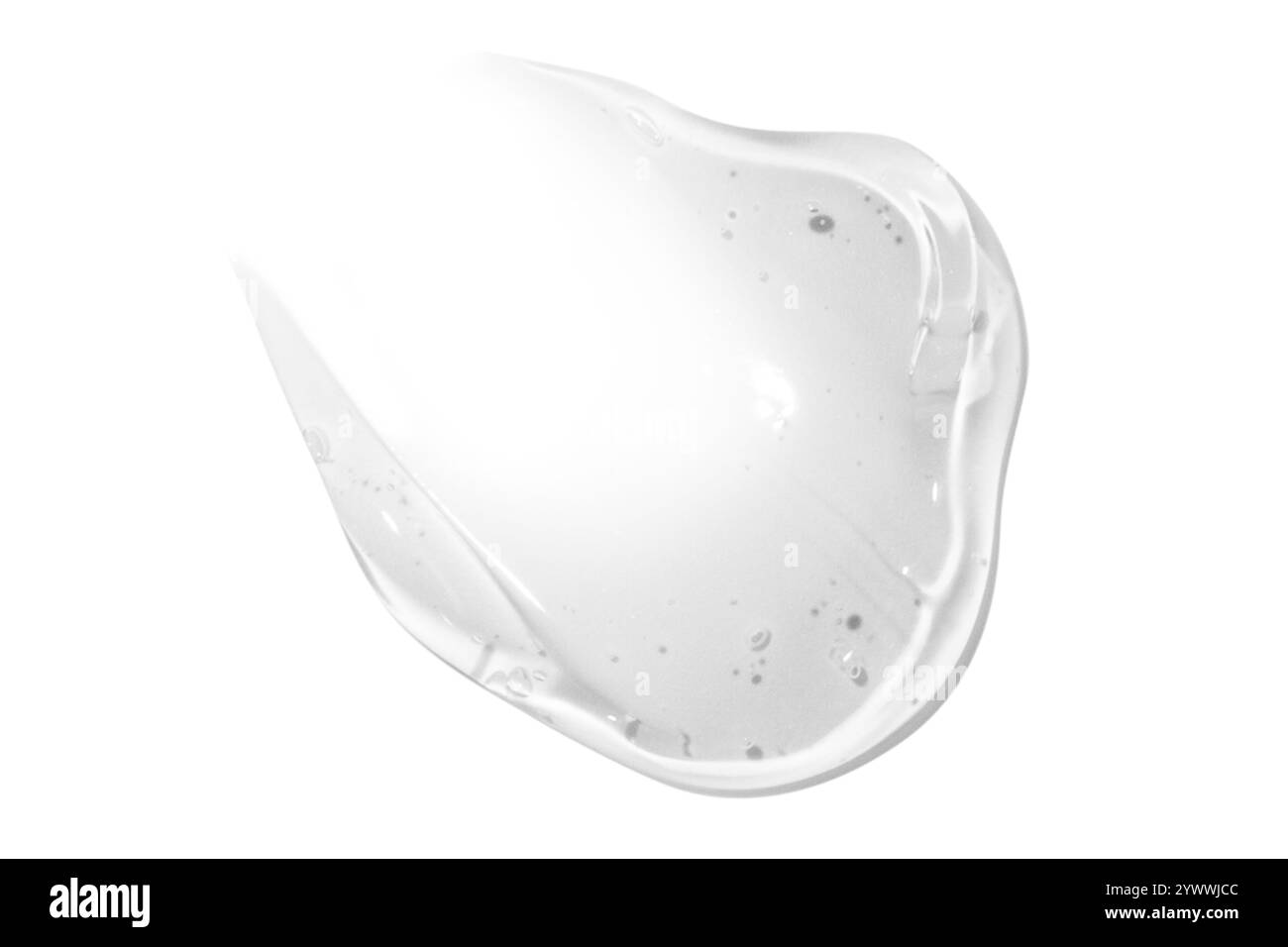 Frottis de gel transparent sur un fond vide. Produit de soin de la peau, formule hydratante. Banque D'Images