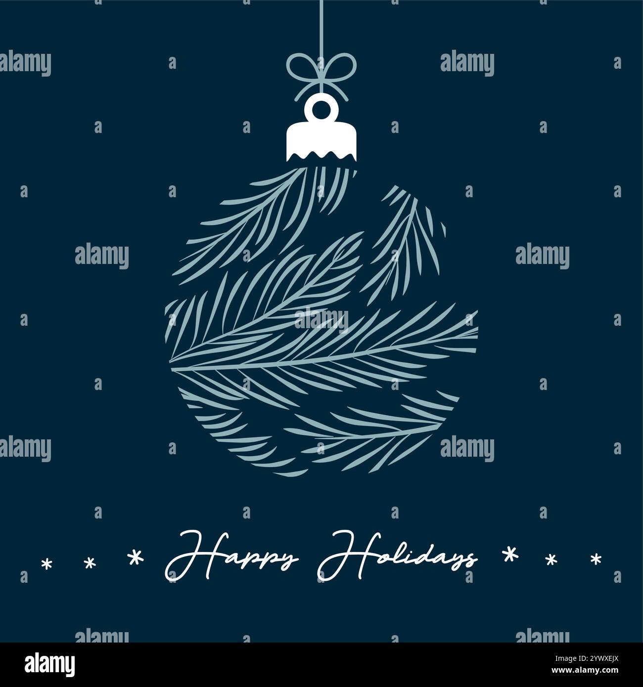 boule de noël avec illustration vectorielle de motif de sapin Illustration de Vecteur