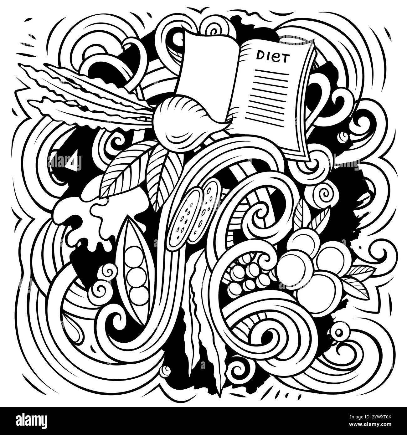 Dessin animé vecteur de la nourriture de régime illustration Illustration de Vecteur