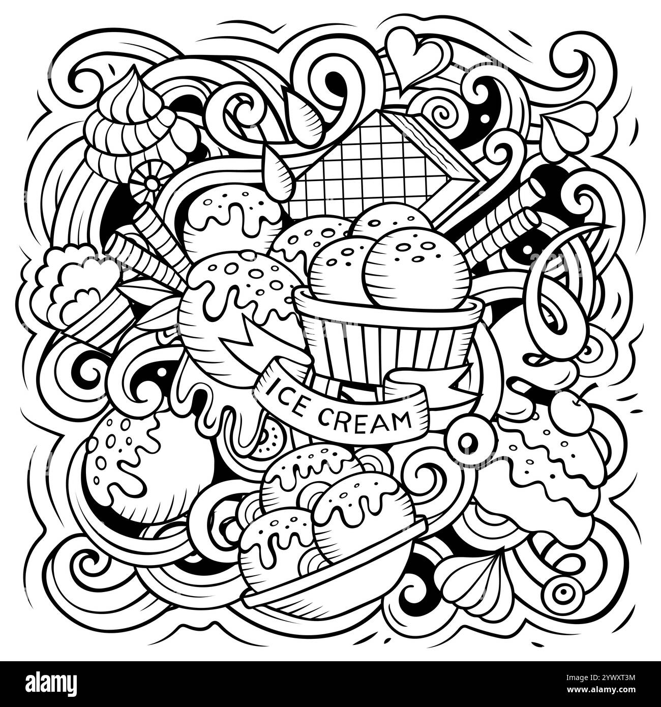 Illustration vectorielle de dessin animé Ice Cream Illustration de Vecteur