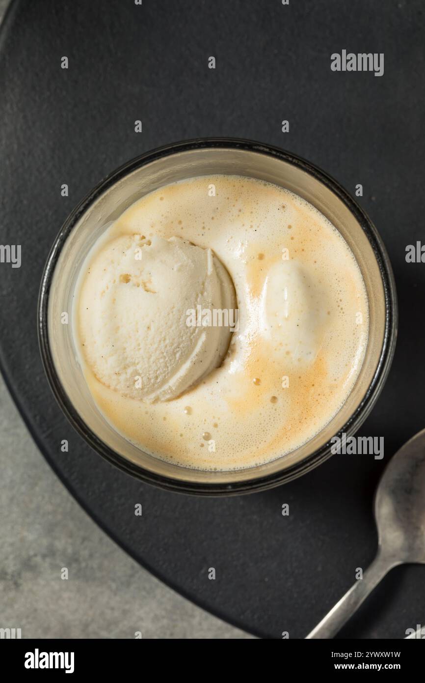 Crème glacée au café Affogato maison prête à manger Banque D'Images