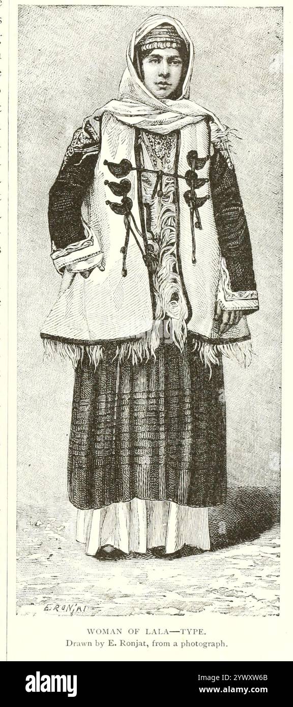 FEMME DE TYPE LALA dessinée par E. Ronjat DES ARYENS OCCIDENTAUX / les Grecs du volume 3 de l'histoire universelle de Ridpath : un compte rendu de l'origine, de la condition primitive et du développement ethnique des grandes races de l'humanité, et des principaux événements dans l'évolution et le progrès de la vie civilisée entre les hommes et les Nations, à partir de sources récentes et authentiques avec une enquête préliminaire sur le temps, le lieu et la manière du commencement par Ridpath, John Clark, 1840-1900 publié en 1897 Banque D'Images