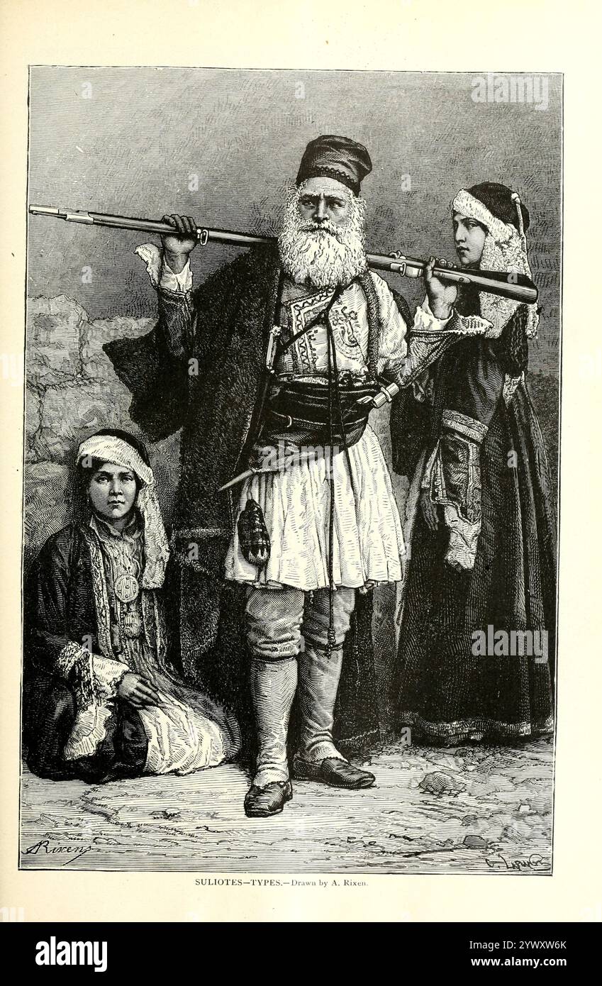 Les Souliotes étaient une communauté tribale albanaise chrétienne orthodoxe dans la région de Souli en Épire du 16ème siècle au début du 19ème siècle des ARYENS OCCIDENTAUX / les Grecs du volume 3 de l'histoire universelle de Ridpath : un compte rendu de l'origine, de la condition primitive et du développement ethnique des grandes races de l'humanité, et des principaux événements dans l'évolution et le progrès de la vie civilisée entre les hommes et les Nations, à partir de sources récentes et authentiques avec une enquête préliminaire sur le temps, le lieu et la manière du commencement par Ridpath, John Clark, 1840-1900 publié en 1897 Banque D'Images