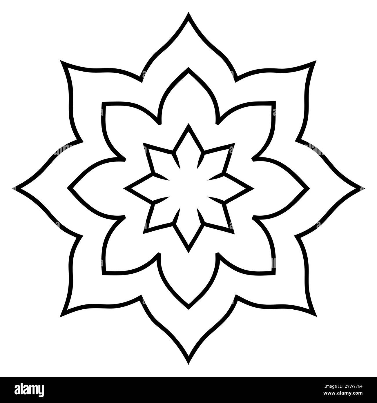 Conception de modèle de style islamique et arabe de silhouette élégante mandala Illustration de Vecteur