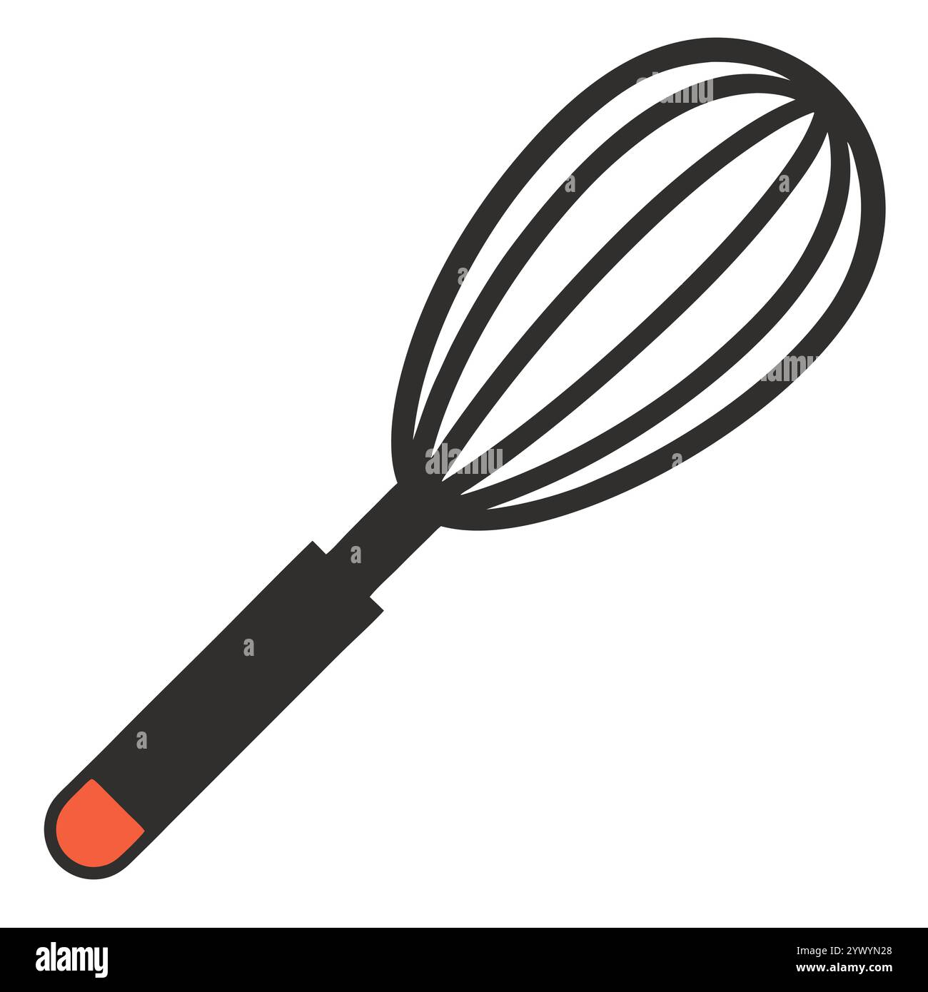 Illustration basique et silhouette d'un fouet, parfaite pour une utilisation dans des projets culinaires ou alimentaires. Illustration de Vecteur