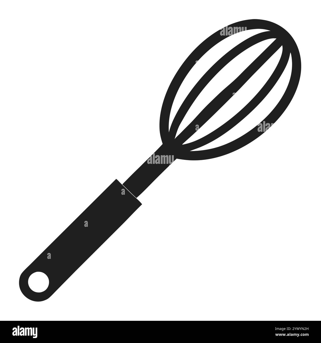 Illustration basique et silhouette d'un fouet, parfaite pour une utilisation dans des projets culinaires ou alimentaires. Illustration de Vecteur