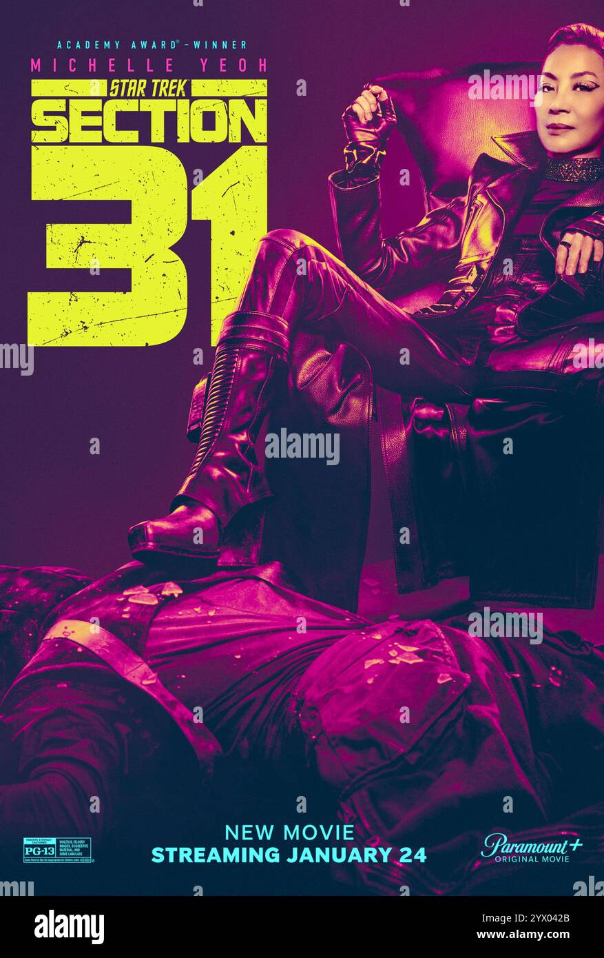 Star Trek : section 31 (2024) réalisé par Olatunde Osunsanmi et mettant en vedette Michelle Yeoh, Omari Hardwick et Kacey Rohl. Un nouveau chapitre passionnant dans l'univers Star Trek suit les opérations secrètes de la section 31 secrète de Starfleet. Affiche de publicité AMÉRICAINE À USAGE ÉDITORIAL EXCLUSIF. Crédit : BFA / Paramount+ Banque D'Images
