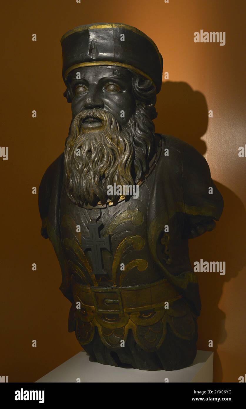 Figure de proue du navire de la ligne 'Vasco da Gama'. Navire amiral de la marine portugaise entre 1841 et 1876. Musée maritime. Lisbonne, Portugal. Banque D'Images