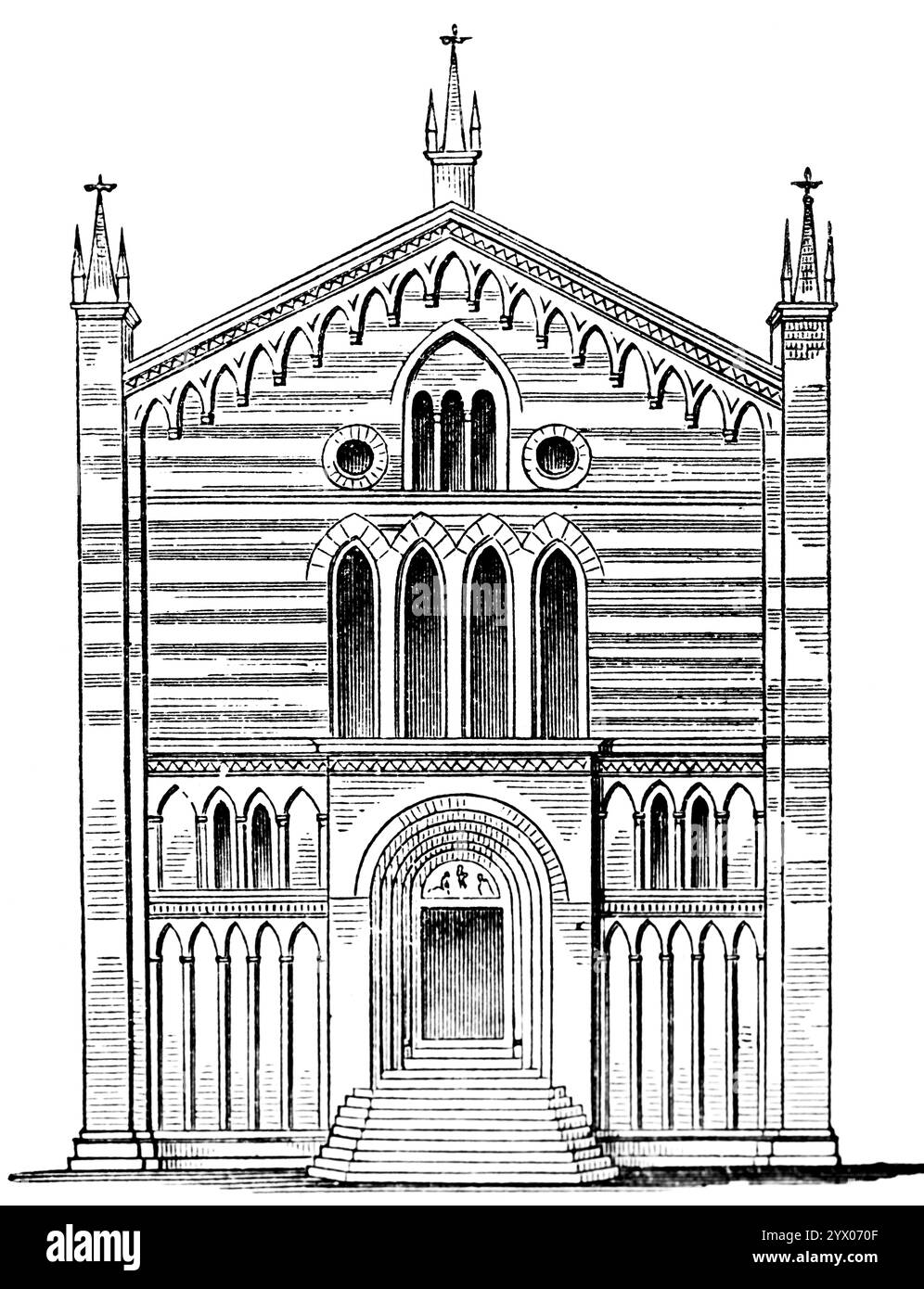 Église catholique romaine San Fermo, Vérone, Italie, Europe du Sud, illustration historique 1877 Banque D'Images