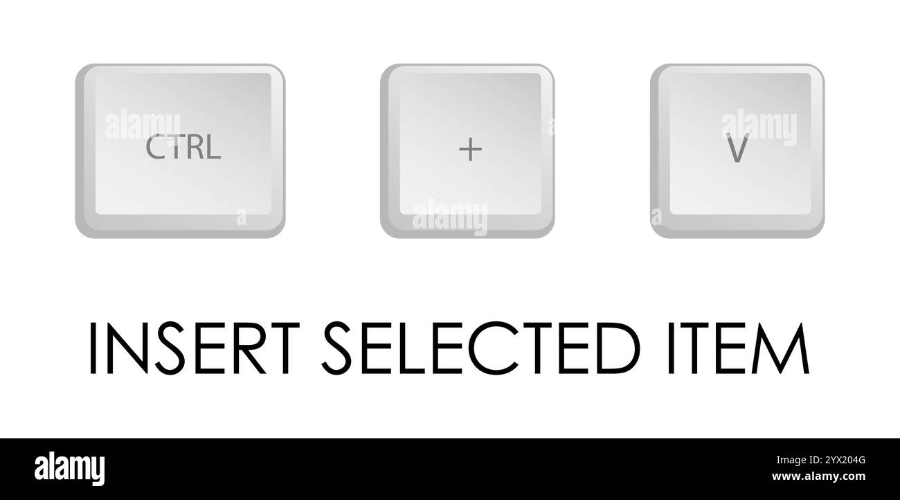 Insérer une combinaison de touches. Raccourci clavier pour exécuter rapidement la commande dans le système d'exploitation. Vecteur isolé sur fond blanc Illustration de Vecteur