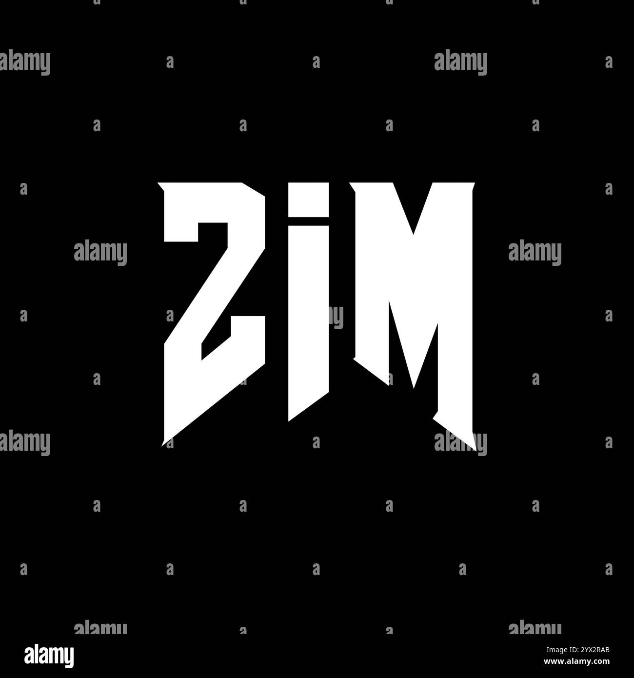 Conception de logo de lettre ZIM pour la société de technologie. Combinaison de couleurs noir et blanc de conception de logo ZIM. Logo ZIM, vecteur ZIM, conception ZIM, icône ZIM, ZIM alph Illustration de Vecteur