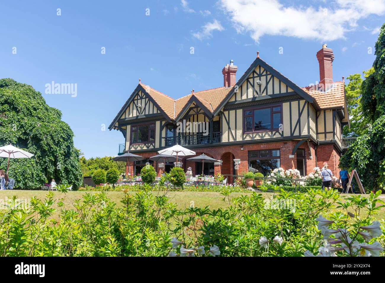 Homestead Restaurant, Mona Vale Garden Park, Riccarton, Christchurch (Ōtautahi), Canterbury, Nouvelle-Zélande Banque D'Images