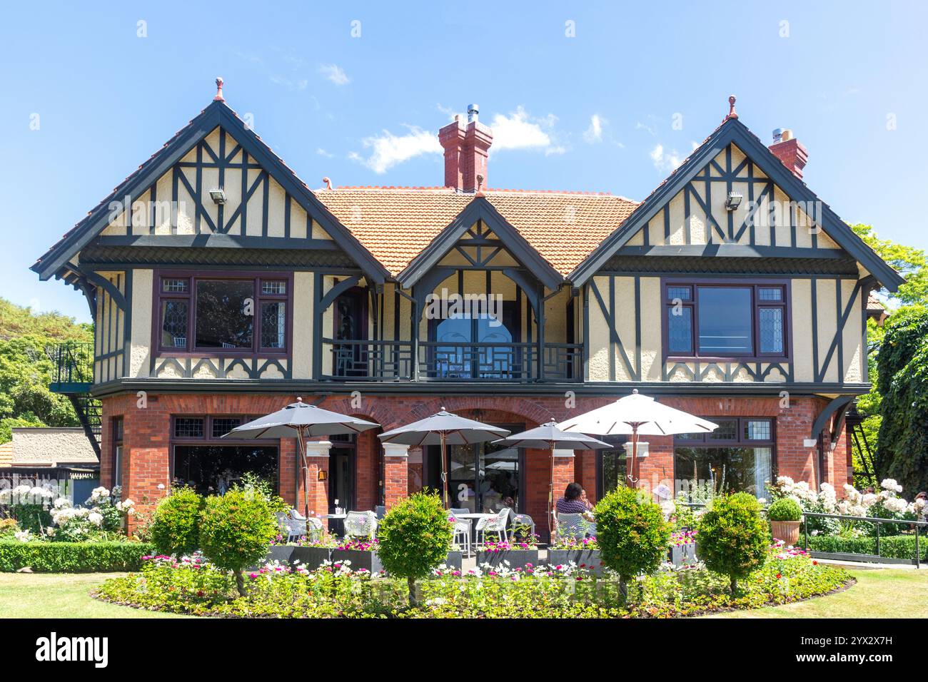 Homestead Restaurant, Mona Vale Garden Park, Riccarton, Christchurch (Ōtautahi), Canterbury, Nouvelle-Zélande Banque D'Images