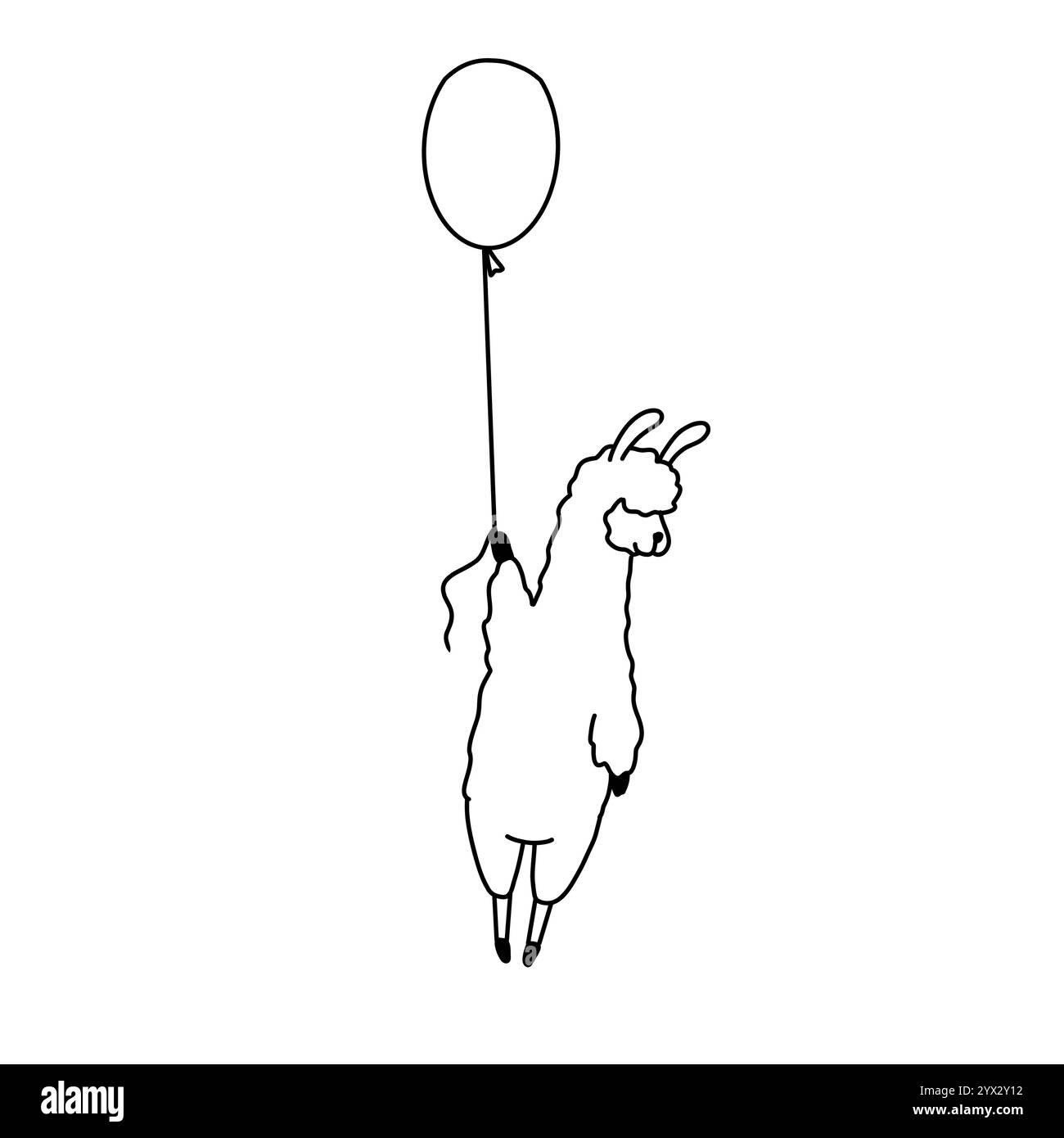 Mignon lama de dessin animé. Personnage drôle d'alpaga moelleux. Animal vecteur décoratif enfantin mignon Illustration de Vecteur