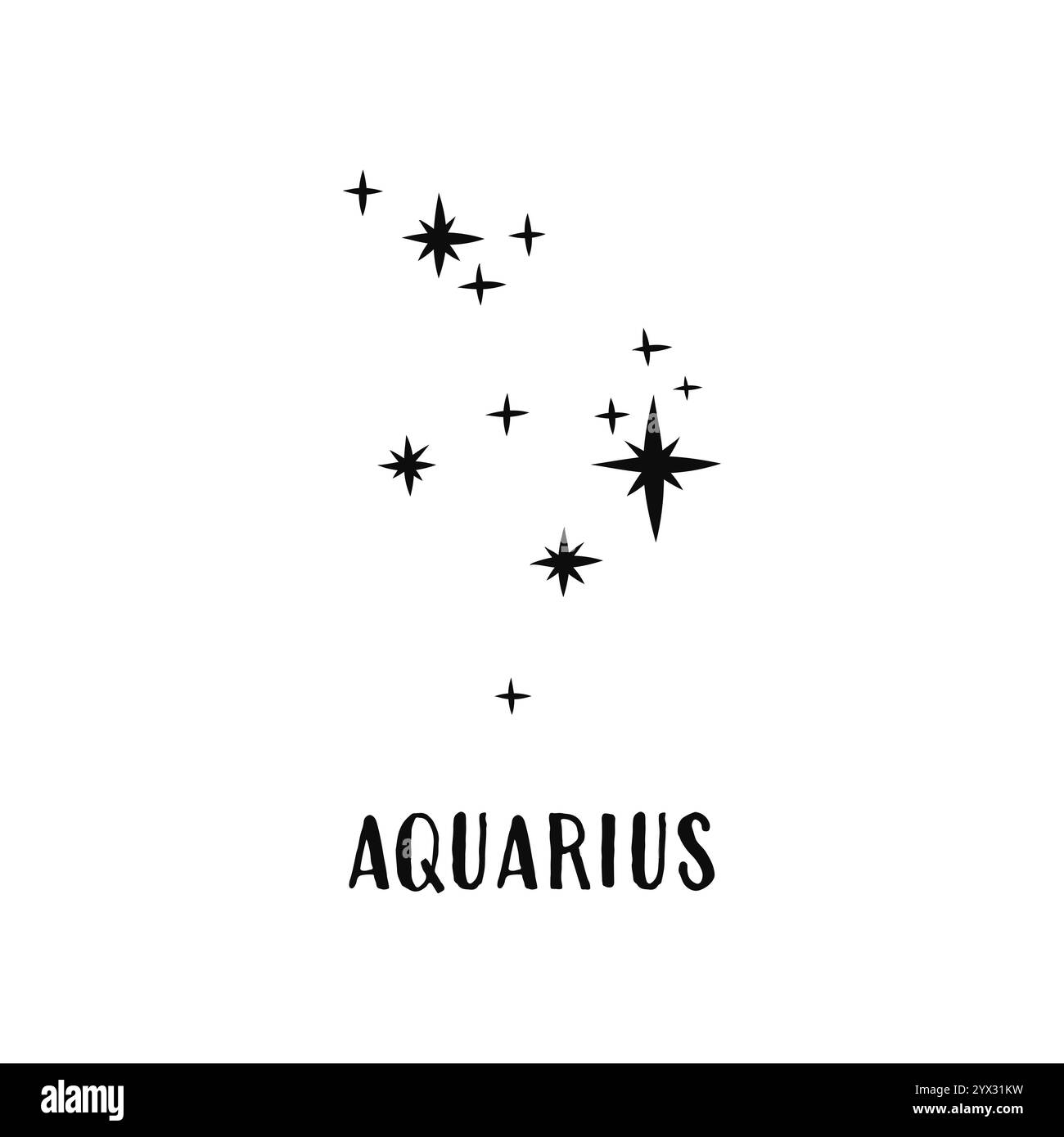 Horoscope de constellation. Constellation d'étoiles astronomiques Aquarius. Constellation illustration vectorielle minimaliste Illustration de Vecteur