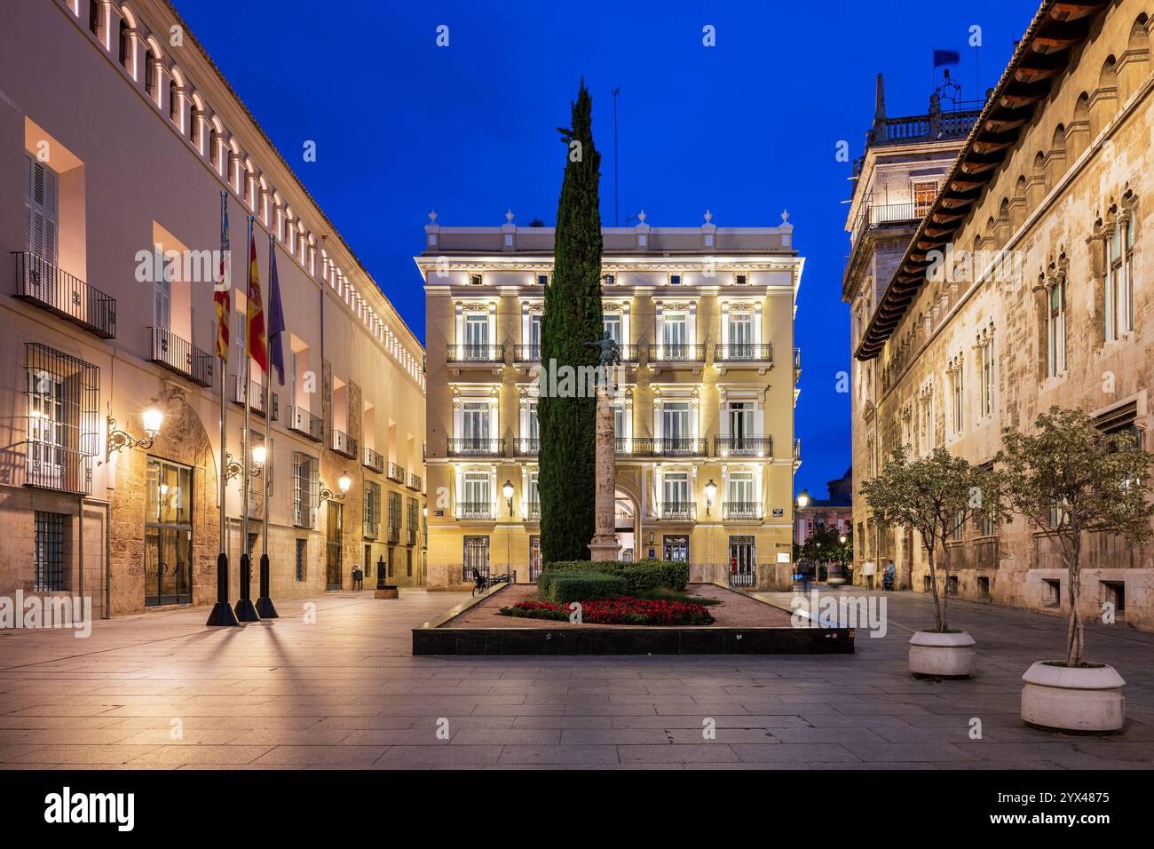 Plaza de Manises, Valence, Communauté valencienne, Espagne Banque D'Images