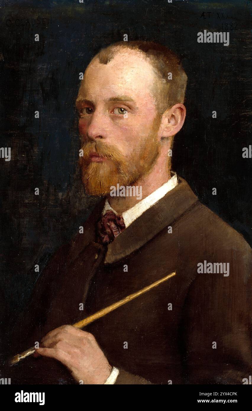 Autoportrait de Sir George Clausen, R.A. 1882. Banque D'Images