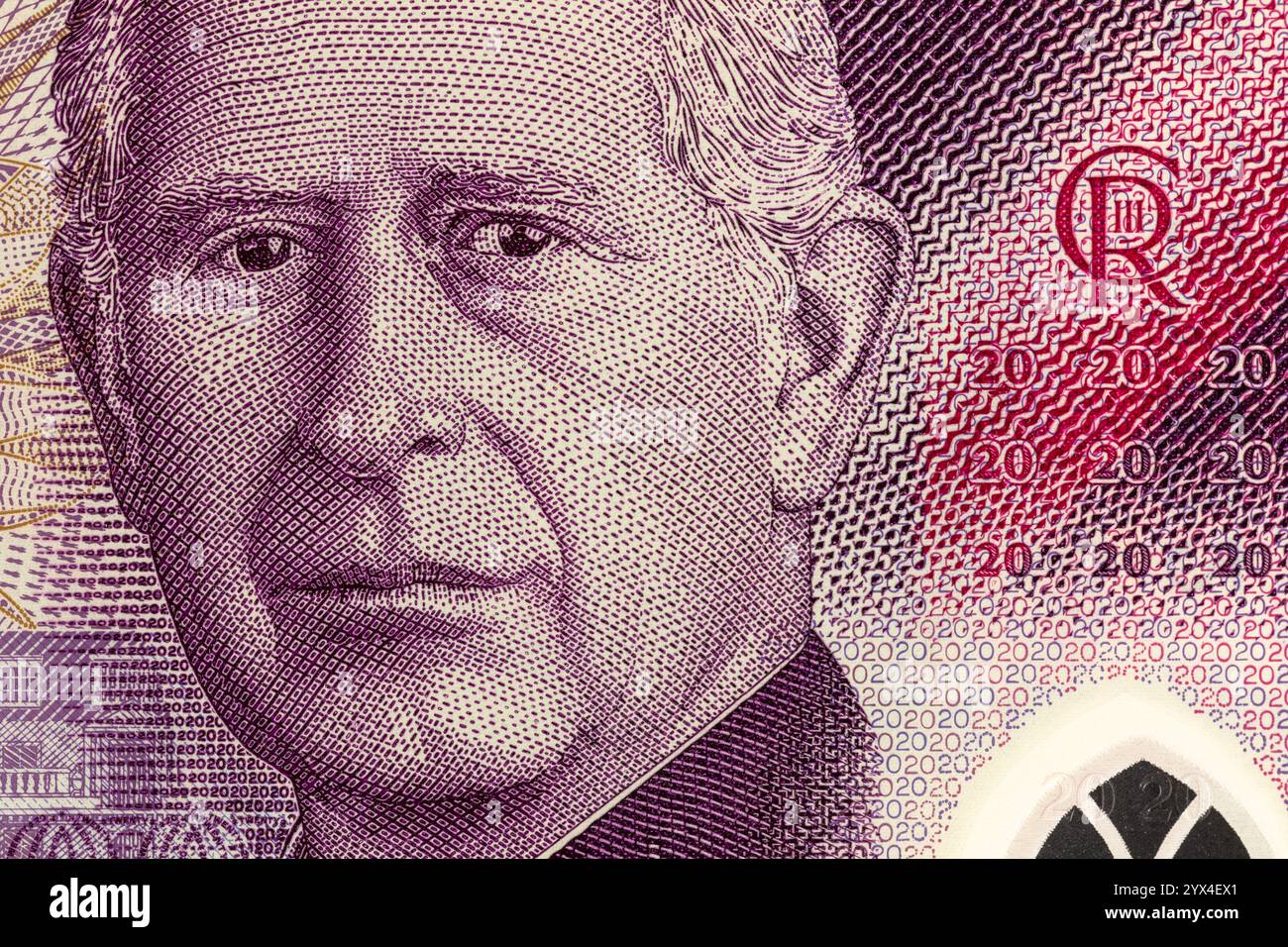 Banque d'Angleterre nouveau billet de banque de cinq livres en polymère mettant en vedette le roi Charles. Banque D'Images