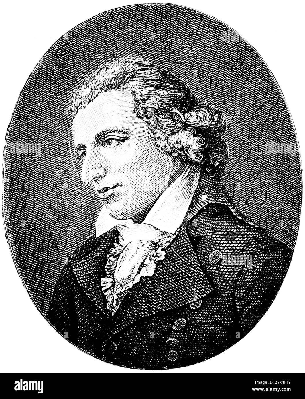 Johann Christoph Friedrich von Schiller (1759 Marbach, 1805 Weimar) Portrait de Simanowitz 1793, dramaturge et poète important, drames historiques, Stu Banque D'Images