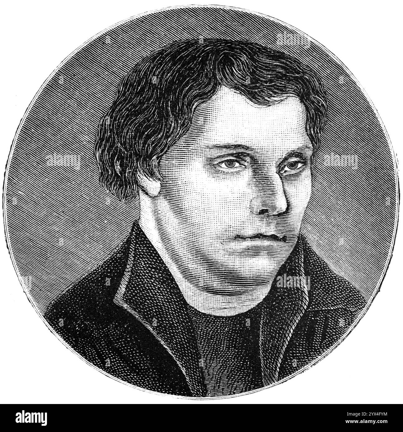 Martin Luther (1483, 1546) Portrait d'après Lucas Cranach de 1525, réformateur, moine augustinien, traducteur biblique, Renaissance, regard fixe, historique i Banque D'Images