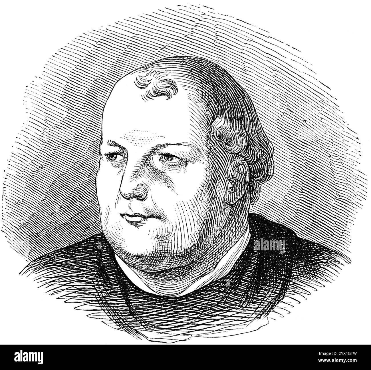 Portrait, Johann von Staupitz, Vicaire général de l'ordre des Augustins, prédicateur de cour, illustration historique 1883 Banque D'Images
