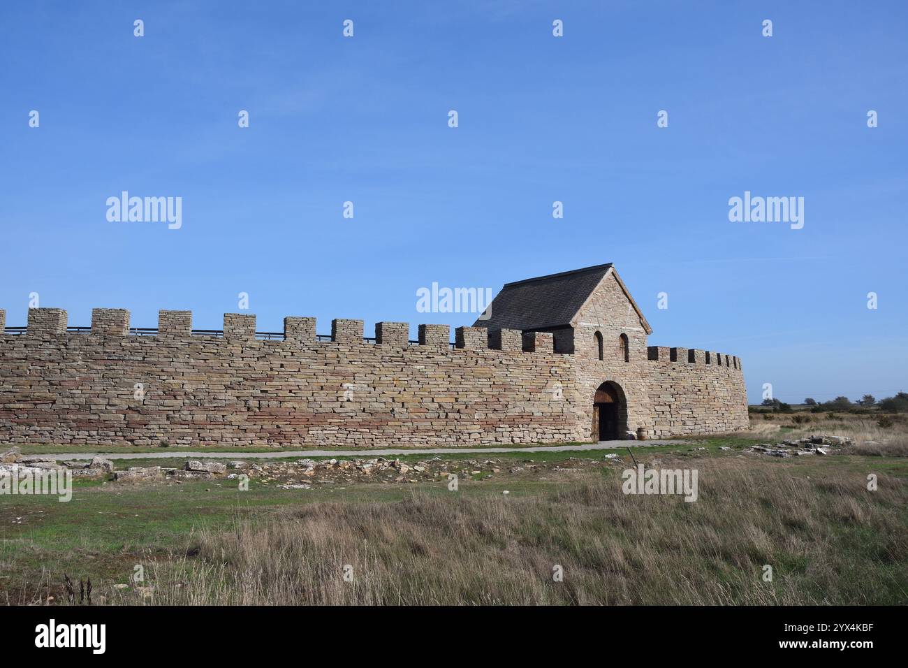 Château d'Eketorp à Stora Alvaret sur l'île suédoise d'Oeland le château d'Eketorp est un fort de l'âge du fer dans le sud-est d'Oeland, en Suède, en Europe Banque D'Images