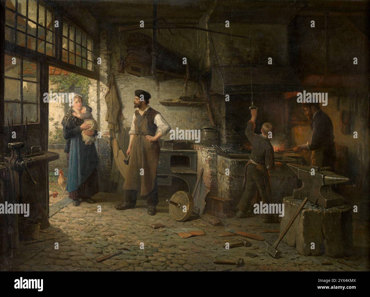 Le Shoeing-Smith, 1878. Banque D'Images