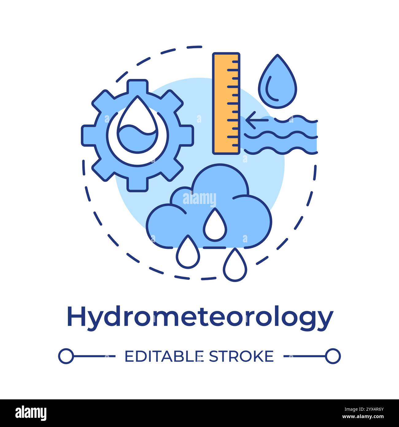 Icône de concept multicolore d'hydrométéorologie Illustration de Vecteur