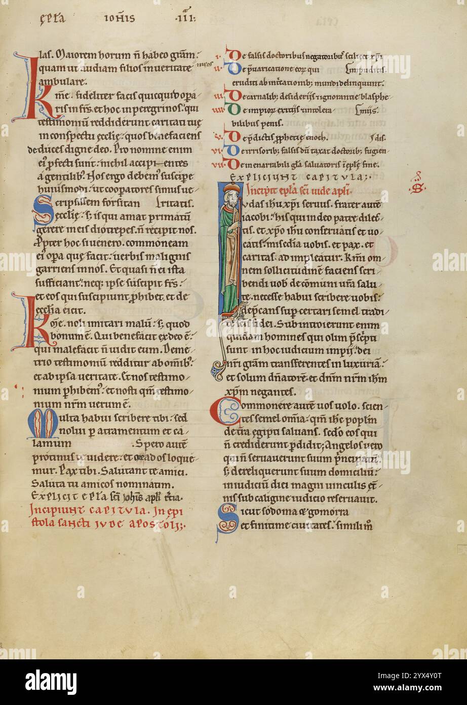Initiale I : Saint Jude ; Nouveau Testament (avec des chanoines de Priscillien), vers 1170. Banque D'Images