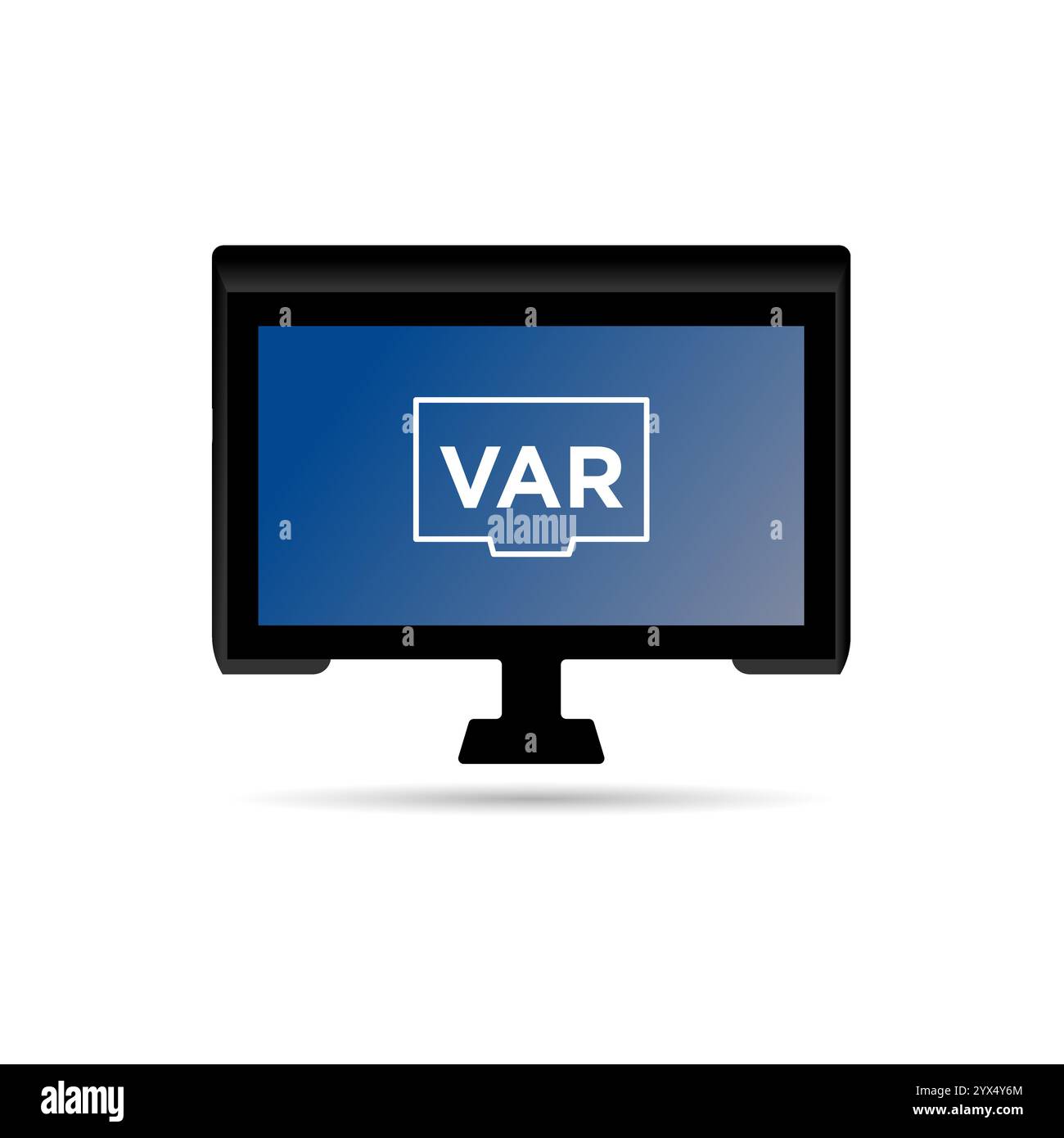 Arbitre assistant vidéo. Soccer football VAR System sur l'écran du téléviseur Illustration de Vecteur