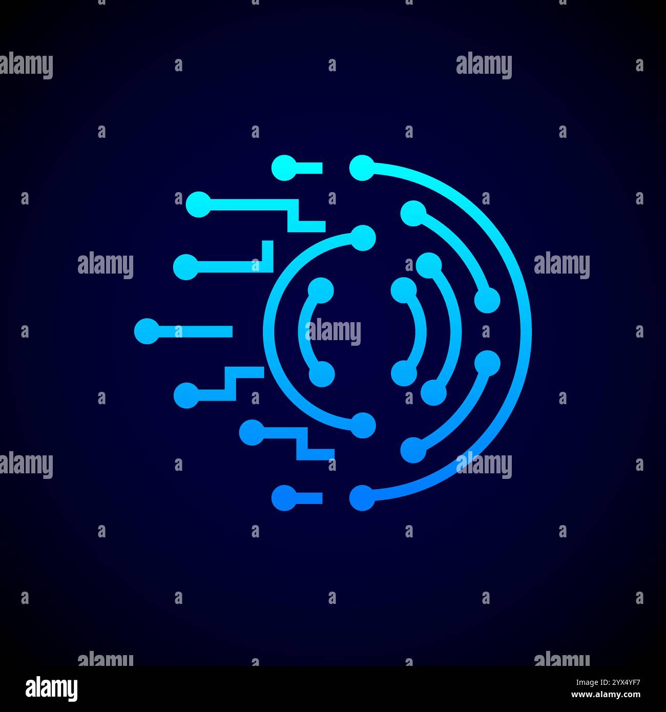 Concept de technologie numérique isolé sur fond blanc. Illustration vectorielle Illustration de Vecteur