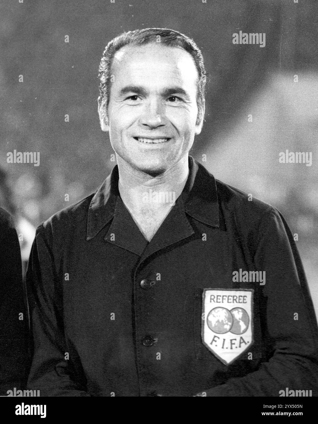 UEFA Cup Lokomotive Leipzig - Fortuna Duesseldorf 2:1 sur 12.12.1973 / arbitre Aurelio Angonese portrait [traduction automatique] Banque D'Images