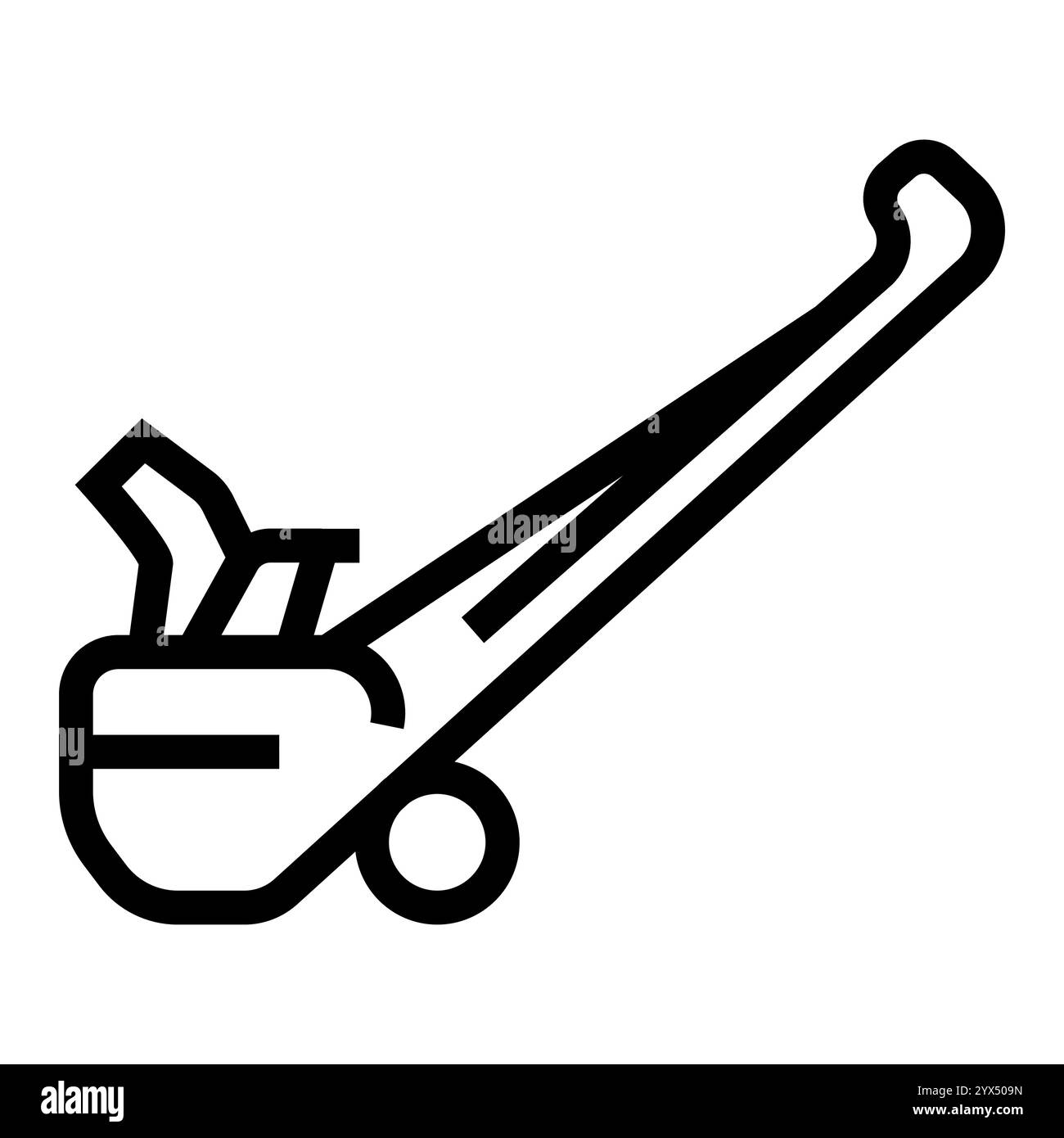 Icône noire de la ligne de souffleuse à neige électrique. Bouton isolé de vecteur. Contour modifiable. Illustration de Vecteur