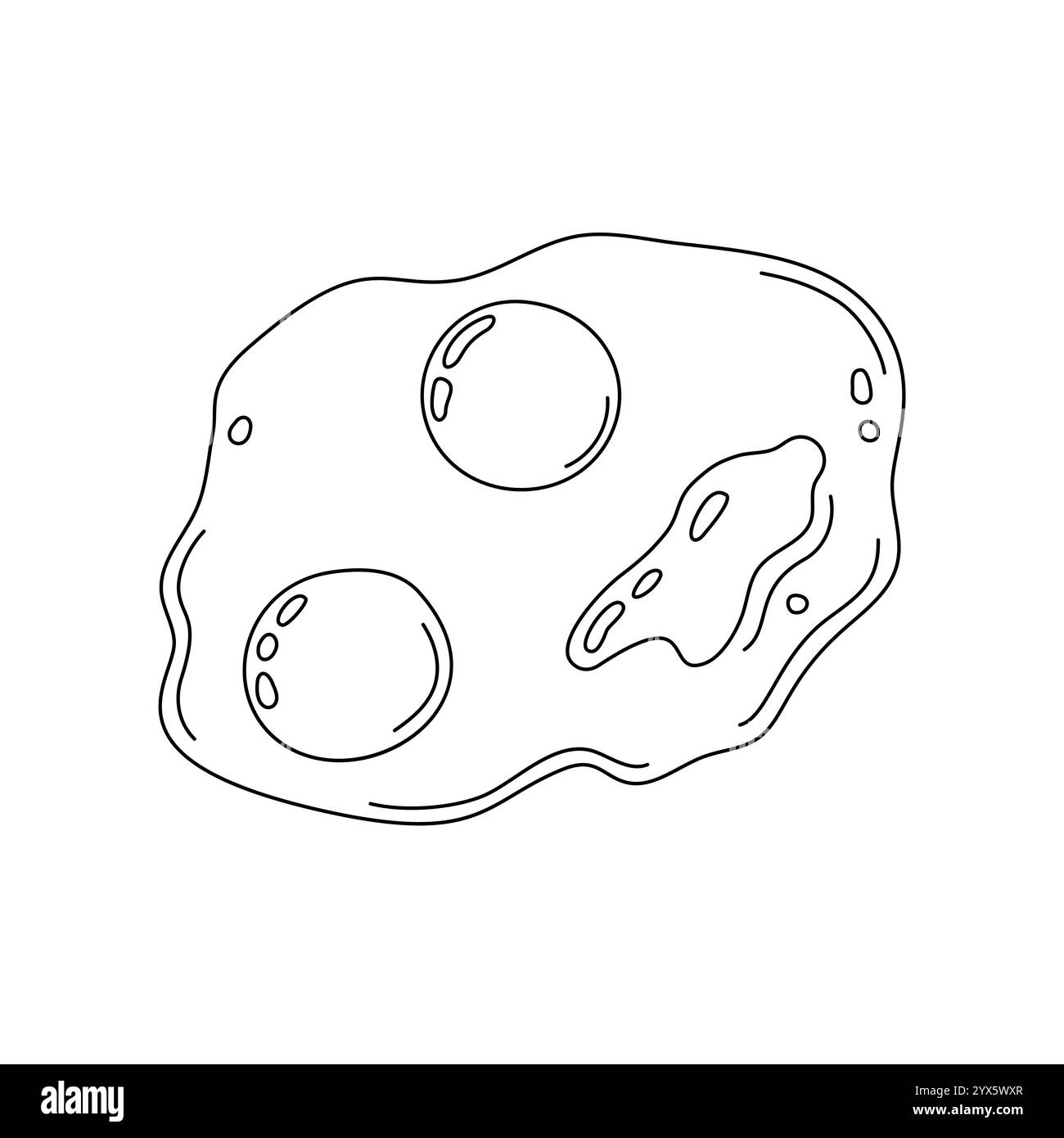 Oeufs frits contour simple illustration vectorielle dessinée à la main, plat de petit déjeuner traditionnel source de protéines, régime organique sain, parfait pour le menu, affiche, guide diététique, représentant un choix de repas sain Illustration de Vecteur