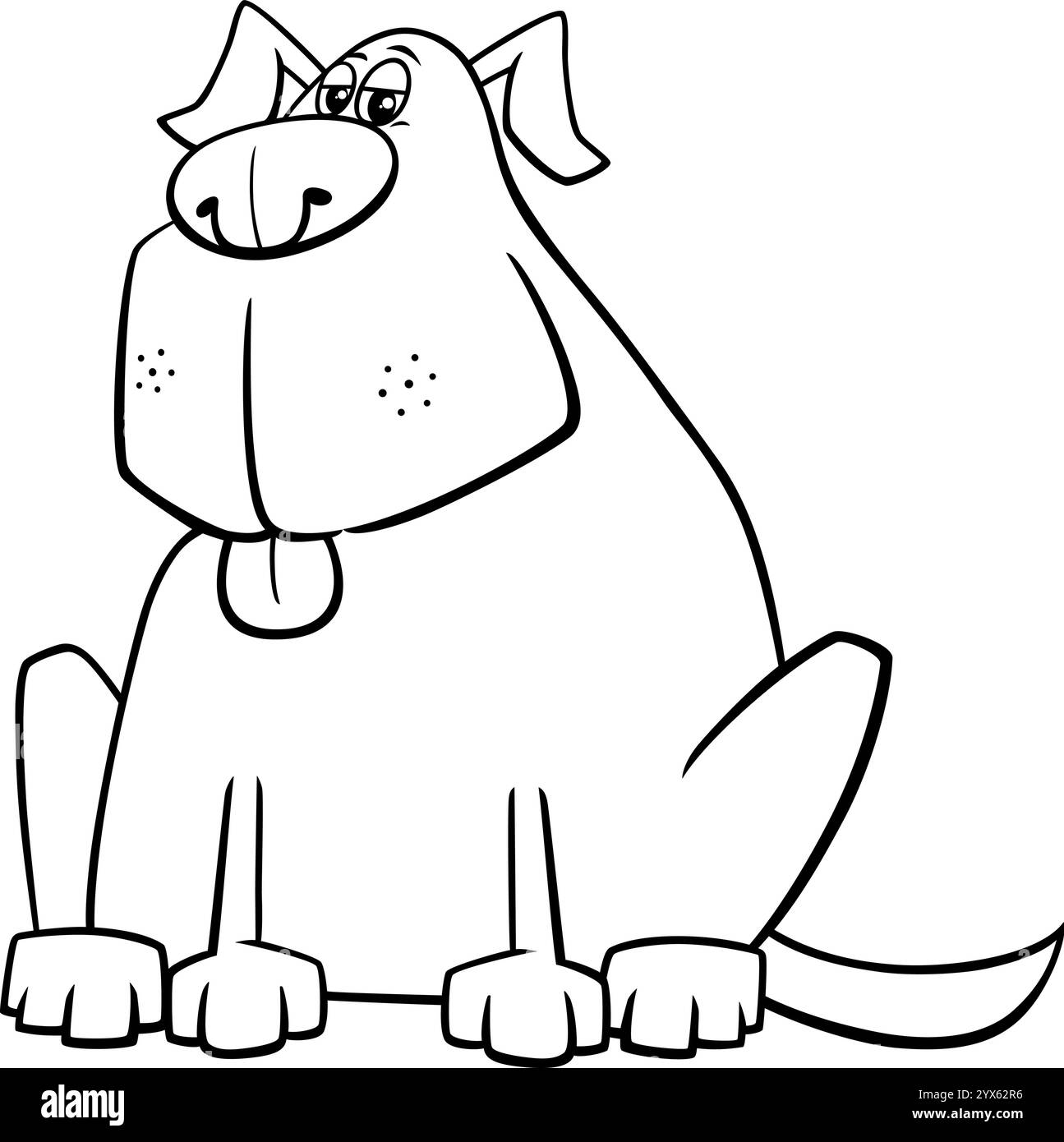 Illustration de dessin animé de drôle de chien comique animal page à colorier Illustration de Vecteur