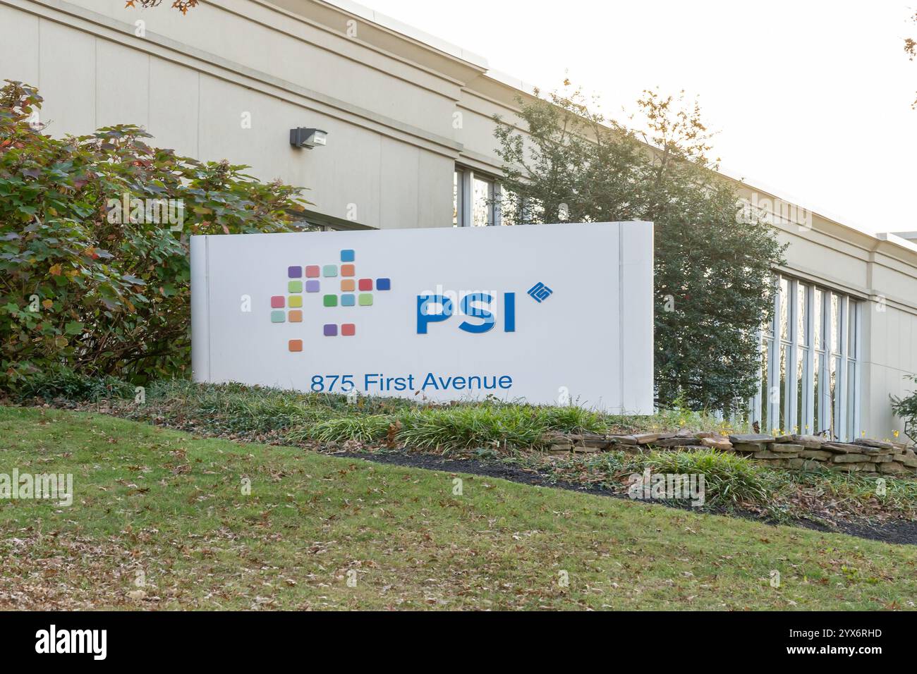 King of Prussia, PA, États-Unis - 5 novembre 2023 : PSI Pharma support America Inc bureau au 875 First Avenue, King of Prussia, PA, États-Unis. Banque D'Images