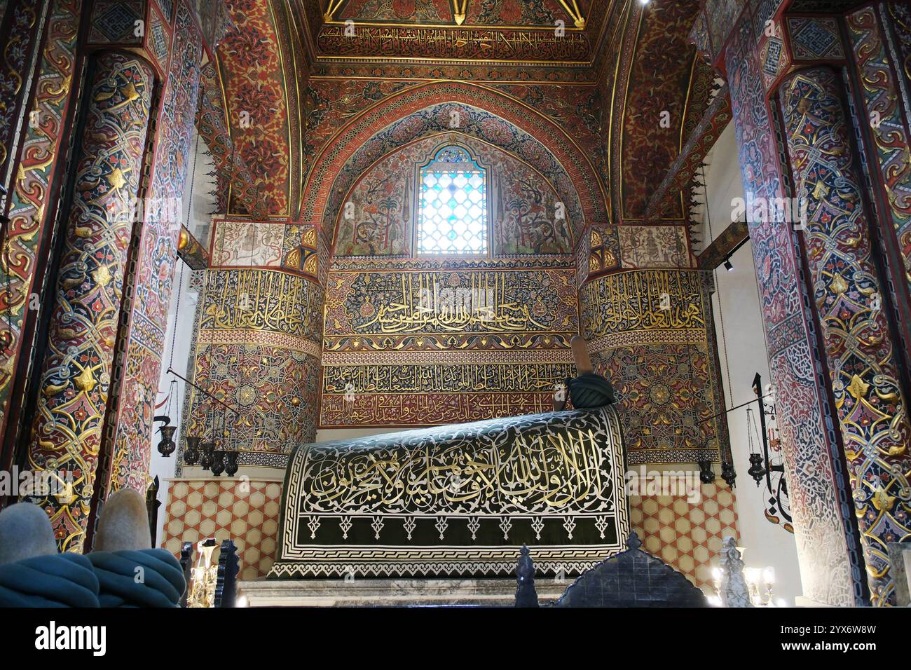 Tombe de Mevlana à l'intérieur du musée Mevlana Banque D'Images